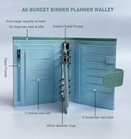 Luxuriöser A6 Spiegelglanz-Krokodil-PU-Leder Budget-Organizer, Hardcover Loseblatt-Notizbuch, Planer-Bucheinband