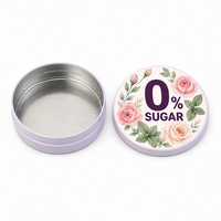 Boîte de rangement en fer blanc pour bonbons à la menthe aromatisés aux fruits de qualité alimentaire, pastilles pour la gorge à la menthe poivrée, 33g, avec couvercle couronne, sucre, chocolat