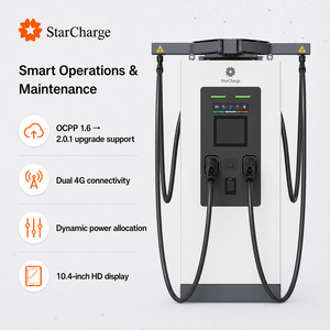 สถานีชาร์จรถยนต์ไฟฟ้า Starcharge 60kW CCS2 GBT รุ่น Jupiter V5 Smart OCPP 1.6 แบบตั้งพื้น สำหรับที่จอดรถสาธารณะ - Product Image 2