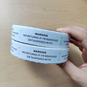 Étiquettes d'avertissement autocollantes rondes en rouleau de papier anti-contrefaçon pour emballages professionnels - Product Image 4