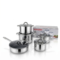Ensemble de casseroles et poêles de cuisine de haute qualité, 10 pièces, qualité alimentaire, en acier inoxydable 5 plis