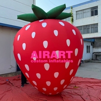 Fraise gonflable décorative d'extérieur pour centre commercial, modèle de fraise gonflable personnalisé pour l'affichage