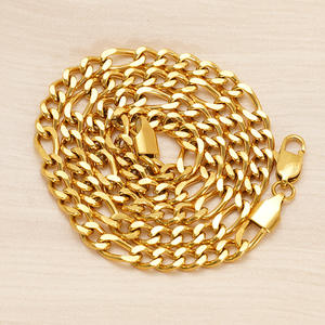 Collier chaîne cubaine pour femmes et hommes, en acier inoxydable, poli des deux côtés, hypoallergénique - Product Image 1