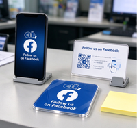 Plaques NFC personnalisées en acrylique pour suivre Facebook, étiquettes de suivi des réseaux sociaux à toucher pour les commerces de détail et les entreprises hôtelières