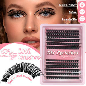 Kit d'<span class=keywords><strong>extension</strong></span> <span class=keywords><strong>de</strong></span> cils en bouquets DIY 8-16mm 20-100D, cils individuels pré-faits doux et naturels - Product Image 1