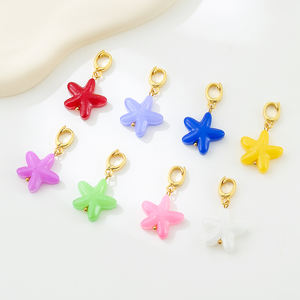 カラフルなヒトデユニバーサルバックルビンテージガラスチャームペンダントDIYアクセサリー - Product Image 3