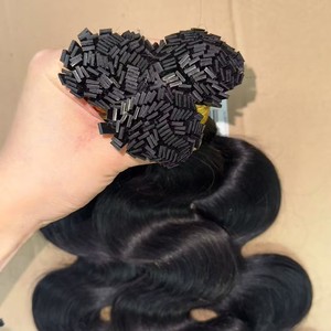 Extensioni di Capelli Umani Vergini Non Trattati Indiani e Cambogiani di Alta Qualità, con Cheratina, Ondulati, Lisci e con Punta a K - In Offerta - Product Image 1
