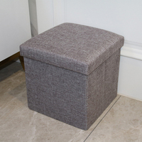 Tabouret pliable en tissu marron, tabouret de rangement, chaise courte