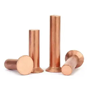 Remaches macizos Customized Red Copper Solid Rivets For Shoes Countersunk CSK Head Solid Rivet 15mm DIN661
