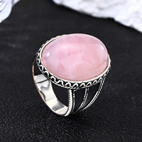 Vente chaude Vintage hommes 925 argent pierre précieuse bague Turquoise émail bleu opale pierre cristal bracelet plaqué rhodium bijoux fins