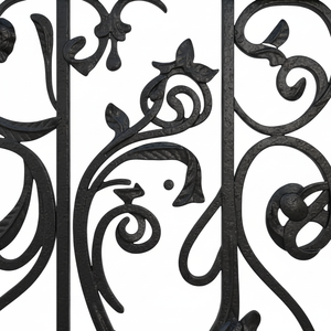 Rampe de balcon en fer forgé <span class=keywords><strong>noir</strong></span>, garde-corps décoratif en fonte, balustrade ornementale pour villa, appartement, hôtel - Product Image 3