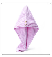 Wholesale ODM Dry Hair Cap Multi-color Hair with Turban Shower Cap Super Absorbent Microfiber Hair Band Towel with Ring Buckle