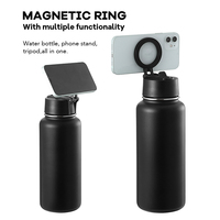Bouteille d'eau isotherme personnalisée de différentes capacités avec support magnétique pour téléphone, gourde d'eau avec support pour téléphone