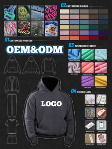 男性と女性のためのカスタムロゴ/色スウェットパンツとパーカーセット衣類メーカーブランクユニセックスパーカースウェットシャツ卸売 - Product Image 2