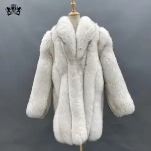 Janefur Custom Ladies Fur Jacket Winter Luxury Full Pelt Natural Thick 100% Real Fox Women Long Fur Coats