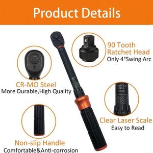 <span class=keywords><strong>Clé</strong></span> <span class=keywords><strong>dynamométrique</strong></span> d'entraînement de 1/4 pouces, 3.7 ~ 18.5ft.lb/5 ~ 25Nm-Jeu de clés dynamométriques cliquables 32PC pour réparation de vélo et de moto - Product Image 5