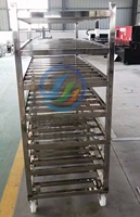 Nouveau chariot de fumage robuste en acier inoxydable de qualité alimentaire, personnalisé, pour bacs à pains, viandes, saucisses et jambons, capacité 200L/500L