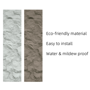 2400*600mm PU Faux <span class=keywords><strong>Pierre</strong></span> <span class=keywords><strong>Pierre</strong></span> Grand Artificiel Faux <span class=keywords><strong>Pierre</strong></span> Peau Placage Panneau Mural 100mm Façade PU Revêtement Extérieur - Product Image 4