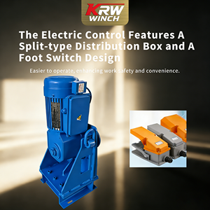 Электрическая лебедка 220В, портативная, с U-образной катушкой – тяговая машина для прокладки кабеля, поставка от производителя - Product Image 3