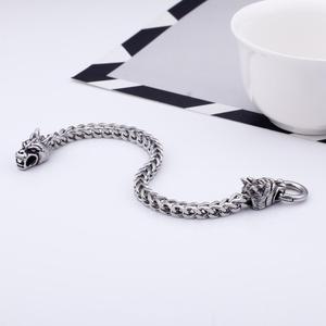 KALEN Stainless Steel 22.5CM Animal <strong>Wolf</strong> Bracelets <strong>Jewelry</strong> for Men - Product Image 5