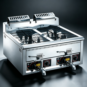 Freidora Comercial de Gas para Pollo, Máquina Freidora de Pollo de Alta Capacidad 12L+12L, Freidora Profunda para Patatas Fritas, Pollo y Pato - Product Image 1
