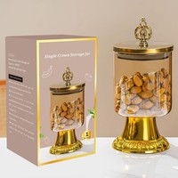 Pot en verre de rangement de luxe léger pour aliments, noix, bonbons, céréales - Scellé et pratique, cadeau promotionnel
