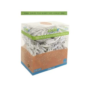 Tenda Luminosa Decorativa da Esterno 5m con 216 Luci LED Bianco Caldo e Giallo, Effetto Cascata IP65, Connettore Estensibile - Product Image 3