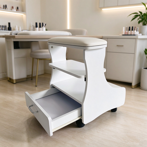 Movable Foot Pedicure <b>Stools</b> Foot Rest Clinic Nail Trolley Cart Cabinet Manicure <b>Stool</b> with Wheels for Beauty Nail Salon - Product Image 1