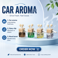 Diffuseur de parfum pour voiture en verre ambré vert dégradé classique de 8 ml avec bouchon à vis noir, bouteille épaisse de 2 cm, pour huiles essentielles et désodorisant