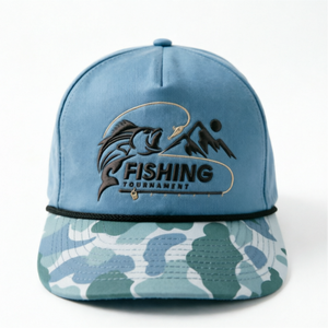 Gorra de Béisbol Camuflada de 5 Paneles con Logotipo Bordado, Gorras de Pesca Personalizadas, Gorra Trucker para Pesca, Gorro para Actividades al Aire Libre - Product Image 1