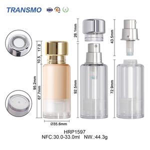 Flacon pompe sans air personnalisé de 30 à 33 ml, plastique écologique pour sérum, lotion, soin de la peau, emballage cosmétique, vente en gros - Product Image 2