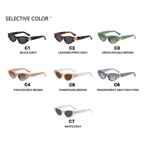 Lunettes de soleil triangulaires œil de chat, protection UV400, style haut de gamme pour femmes, mode européenne et américaine, célébrité d'Internet, nouveauté 2025 - Product Image 4