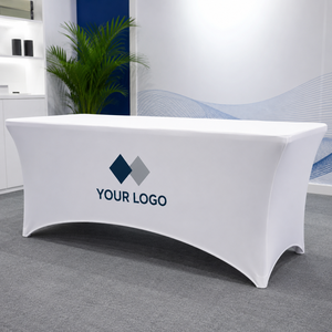 Hospitality Ivory 32 Inch Modern <b>Waterproof</b> Eco-Friendly Cocktail Spandex Stretch Fitted <b>Table</b> <b>Cover</b> Customizable Lounge - Product Image 1
