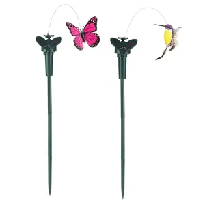 A68 Power Vibration Dancing Fly Fluttering Bird For Garden Yard Decor Stake Flying Fluttering Solar Hummingbird