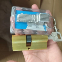 Serrure de porte cylindrique allongée à profil européen, en laiton robuste avec clé AB, noyau extra long