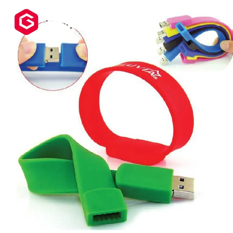 לוגו מותאם אישית בתפזורת זול סיליקון USB צמיד להקת צמיד USB דיסק און קי u דיסק 2.0 פלאש מקל עט כונן 1-32gb