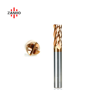Zanho tùy chỉnh OEM ODM hiệu suất cao hrc55 bóng mũi cacbua cuối nhà máy cắt 4 sáo cho thép không gỉ gang & hợp kim - Product Image 2