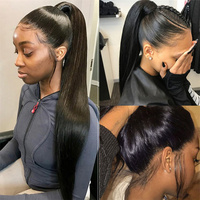 Perruques en cheveux humains vierges vietnamiens, lisses et soyeux, avec dentelle frontale, pré-épilées, dentelle HD, pour femmes noires