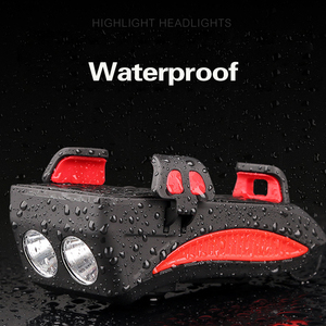 Lampe avant de vélo de montagne VTT rechargeable par USB avec affichage de puissance, klaxon et fonction de lampe torche - Product Image 6
