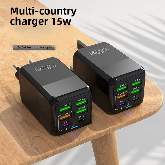 Cross-border New Product 22.5W All-Protocol Super-Fast Charging USB-A/USB-C Multi-Port Desktop Multi-Function Charger