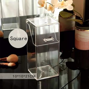 New Arrival Nhà Máy Bán Buôn Tùy Chỉnh <span class=keywords><strong>Countertop</strong></span> Vuông Rõ Ràng Acrylic Trang Điểm Bàn Chải Chủ <span class=keywords><strong>Organizer</strong></span> Với Trắng Hồng Ngọc Trai - Product Image 5