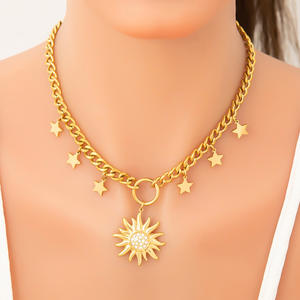 Aksesoris Bunga Mutiara Buatan Tangan Wanita SongYi, Kalung Baja Anti Karat dengan Pita Emas 18K dan Sertifikat CE untuk Wanita - Product Image 1