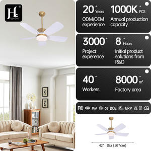 Ventilateur de plafond moderne de style nordique minimaliste de 52 pouces à profil bas avec lumière et télécommande, ventilateurs de plafond électriques à vitesse variable - Product Image 5