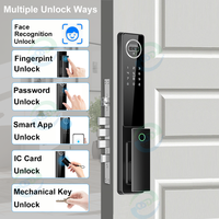 Interphone vidéo en temps réel serrure intelligente reconnaissance faciale 3D mot de passe empreinte digitale connectivité WiFi numérique Tuya caméra de verrouillage de porte 3D