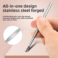 Pousse-cuticules double extrémité en acier inoxydable pour manucure, modèle 827, fabricant du Guangdong, emballage nu, stock disponible