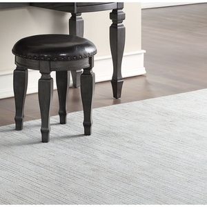 Tocador Clásico para Dormitorio DB Antique Grey con Espejo LED Iluminado, Taburete de Madera Tallada, Cajones y Espejo de Maquillaje con Iluminación LED - Product Image 4