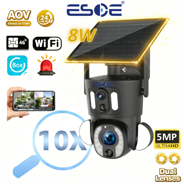 UBOX Outdoor IP Solar CCTV Camera 5MP 10X Optical Zoom 4G Dual Lens Auto Tracking Night Vision Two-Way Audio Cloud CCTV Camera