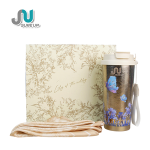 Set Regalo di Thermos e Tazza <span class=keywords><strong>da</strong></span> Caffè in Titanio Puro con Sciarpa in Seta, Set Regalo Aziendale per Dirigenti - Product Image 4