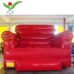 สีที่กำหนดเองกลางแจ้งพรรคขนาดใหญ่สีแดงโซฟายักษ์พองเก้าอี้