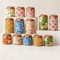 Belle boîte en métal hermétique à motif floral, vide, en kraft, pour collations, aliments, thé